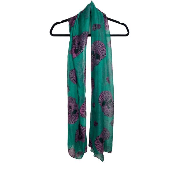 Skull Scarf Green Purple Black - Picture 2 of 13